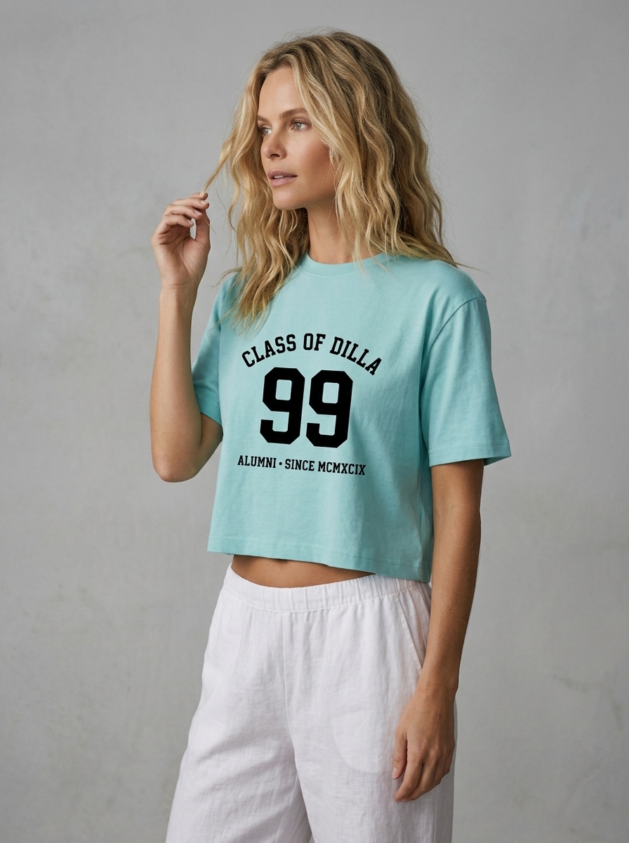 Кроп-топ «Class of Dilla 99» — varsity 90-х
